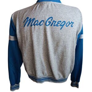Large Vintage MacGregor Jacket Spellout Varsity 1980's Rayon blend Ringer Taiwan